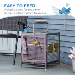 PawHut Parrot Cage, Travel Carry Pet Bird Cage Cockatiel w/ Metal Handle - Additional view 6