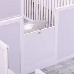 PawHut Wooden Dog Pen Pet Playpen 7 Panels Puppy Pen for Indoors - White - Additional view 6