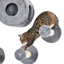 PawHut 5Pcs Cat Wall Furniture with Perch, Cat Condo, Scratching Post - Grey - Additional view 6