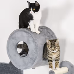 PawHut Cat Wall Furniture with Platforms, Steps, Perch, Cat House - Grey - Additional view 6