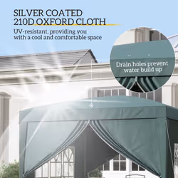 Outsunny 3mx3m Pop Up Gazebo Party Tent Canopy Marquee with Storage Bag Green - Additional view 7