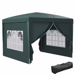 Outsunny 3mx3m Pop Up Gazebo Party Tent Canopy Marquee with Storage Bag Green - Additional view 8