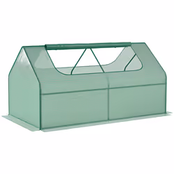 Outsunny Raised Garden Bed Planter Box with Greenhouse, Large Window, Green - Additional view 8