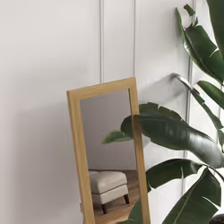 HOMCOM Full Length Mirror Farmhouse Wall Mirror Hanging Freestanding Natural - Additional view 7
