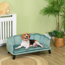 PawHut Dog Sofa, Pet Couch Bed for Medium, Large Dogs w/ Legs, Cushion - Green