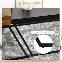 HOMCOM Coffee Table Set of 2, Coffee Tables with Steel Frame for Living Room - Additional view 5