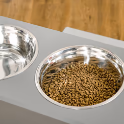 PawHut Raised Pet Bowls w/ Storage, Two Stainless Bowls, Elevated Base - Grey - Additional view 8
