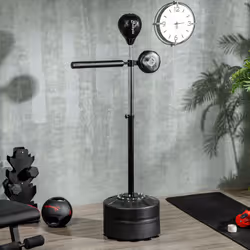 SPORTNOW Adjustable Speed Bag, Boxing Bag with Stand, Reflex Bar, Black
