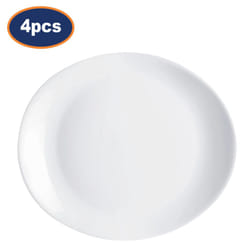 Luminarc Steak Plate Oval Opal White Dishwasher Safe Microwave Safe 30cm 4Pcs