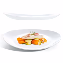 Luminarc Steak Plate Oval Opal White Dishwasher Safe Microwave Safe 30cm 4Pcs