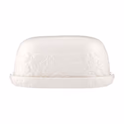Ceramic Butter Dish Domed Lid Cream Glaze Acorn Butter Keeper Storage Tray 2pcs