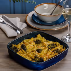 Baking Oven Dish 2pc Set Stoneware Roast Tray Square Reactive Glaze Blue 1.8L
