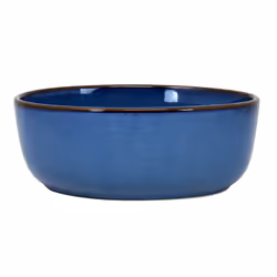 Baking Oven Dish Set of 2 Stoneware Roast Tray Oval Reactive Glaze Blue 650ml