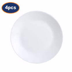 Dessert Plate Luminarc Zelie White Glass 18cm Salad Side Dish Crockery Set of 4