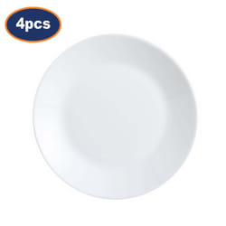 Dessert Plate Luminarc Zelie White Glass 18cm Salad Side Dish Crockery Set of 4