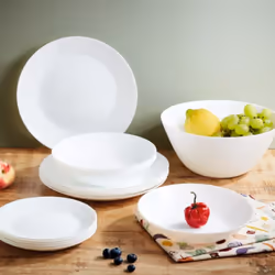 Dessert Plate Luminarc Zelie White Glass 18cm Salad Side Dish Crockery Set of 4