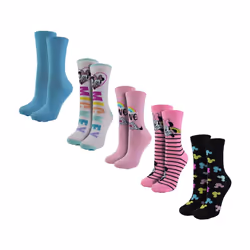 Disney - Ladies 5 Pairs Minnie Mouse Socks | Cute Novelty Disney Mickey Mouse Socks