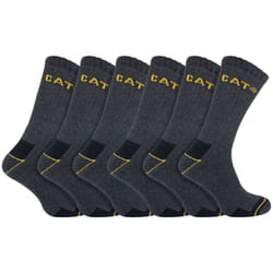 Caterpillar - 6 Pack Unisex Heavy Duty Work Socks for Steel Toe Boots - 6-11 UK, Charcoal