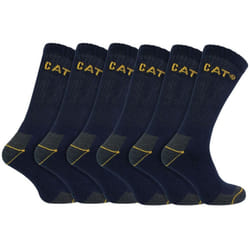 Caterpillar - 6 Pack Unisex Heavy Duty Work Socks for Steel Toe Boots - 3-5 UK, Navy
