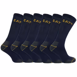 Caterpillar - 6 Pack Unisex Heavy Duty Work Socks for Steel Toe Boots - 11-14 UK, Navy
