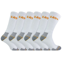 Caterpillar - 6 Pack Unisex Heavy Duty Work Socks for Steel Toe Boots - 6-11 UK, White