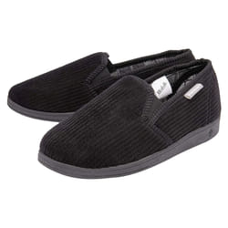 Dunlop - Mens Tartan Lined Slippers With Memory Foam - 12 UK, Black