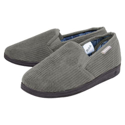 Dunlop - Mens Tartan Lined Slippers With Memory Foam - 12 UK, Charcoal