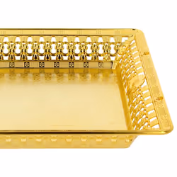 Bread Basket Naan Snack Food Drinks Serving Tray - Square - Gold
