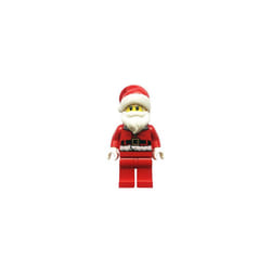 LEGO City Santa Fur Coat with Candy Cane Print and Thick Moustache Minifigure hol285