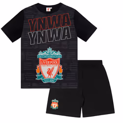 Liverpool FC Boys Pyjamas Short Kids OFFICIAL Football Gift - Black Text, 6-7 Years