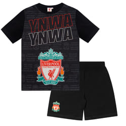 Liverpool FC Boys Pyjamas Short Kids OFFICIAL Football Gift - Black Text, 6-7 Years