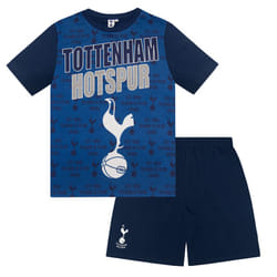 Tottenham Hotspur Boys Pyjamas Short Kids OFFICIAL Football Gift - Navy Blue Text, 4-5 Years
