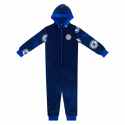 Chelsea FC Boys Pyjama All-In-One Loungewear Kids OFFICIAL Football Gift - Navy Blue, 10-11 Years