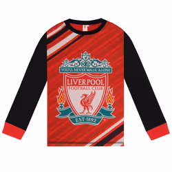 Liverpool FC Boys Pyjamas Long Sublimation Kids OFFICIAL Football Gift - Red Black, 11-12 Years