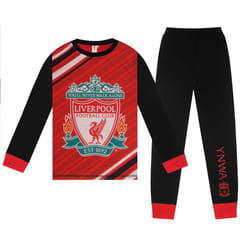 Liverpool FC Boys Pyjamas Long Sublimation Kids OFFICIAL Football Gift - Red Black, 5-6 Years