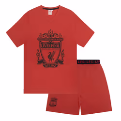 Liverpool FC Mens Pyjamas Short Loungewear OFFICIAL Football Gift - Red Marl, Small