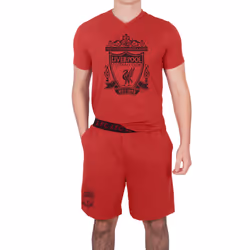 Liverpool FC Mens Pyjamas Short Loungewear OFFICIAL Football Gift - Red Marl, Large
