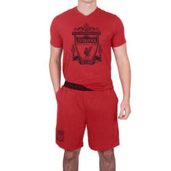 Liverpool FC Mens Pyjamas Short Loungewear OFFICIAL Football Gift - Red Marl, XL
