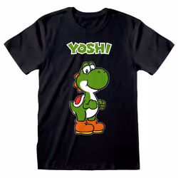 Nintendo Super Mario 'Yoshi Profile' (Black) T-Shirt - Small