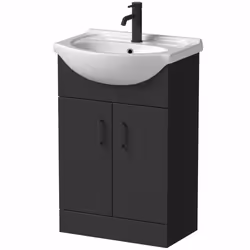 Alpine Black Toilet & Basin Vanity Unit Combination 1050mm