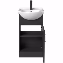 Alpine Black Toilet & Basin Vanity Unit Combination with Drawer Unit 1165mm