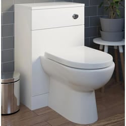 Alpine White Gloss Back To Wall Toilet Unit 500 x 300mm