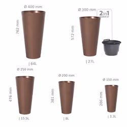 Planter Plant Pot Flowerpot Cylinder Outdoor Garden Balcony Indoor Beton Tall - Concrete, 47.6cm