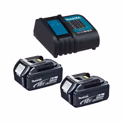 2 x Genuine Makita 18V 5.0Ah LXT Lithium Battery BL1850 + DC18SD 240v Charger