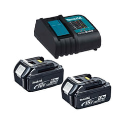 2 x Genuine Makita 18V 5.0Ah LXT Lithium Battery BL1850 + DC18SD 240v Charger