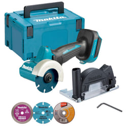 Makita DMC300Z 18V LXT Brushless 76mm Compact Cut Off Saw + 3 Blades + Makpac