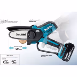 Makita 18v Cordless Chainsaw Pruner + Blower Vacuum Pack + Bag DUB187Z + DUC101Z
