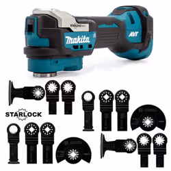 Makita DTM52Z 18v LXT Brushless Multi Tool Starlock MAX Keyless + 12PC Blade Set