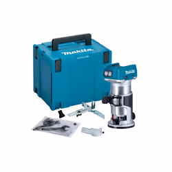 Makita DRT50ZJX3 18v Cordless Brushless Router Trimmer + Plunge Base + Trend Set