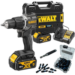 Dewalt DCD100P2T Black 18v XR Brushless Compact Combi Hammer Drill + 25PC Set